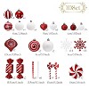 Aoibox 108pcs Candy Cane Red White Shatterproof Christmas Ornaments Set 1.57 to 6.1in Hanging Ball Decorations for Xmas Tree Holiday - 3 of 4