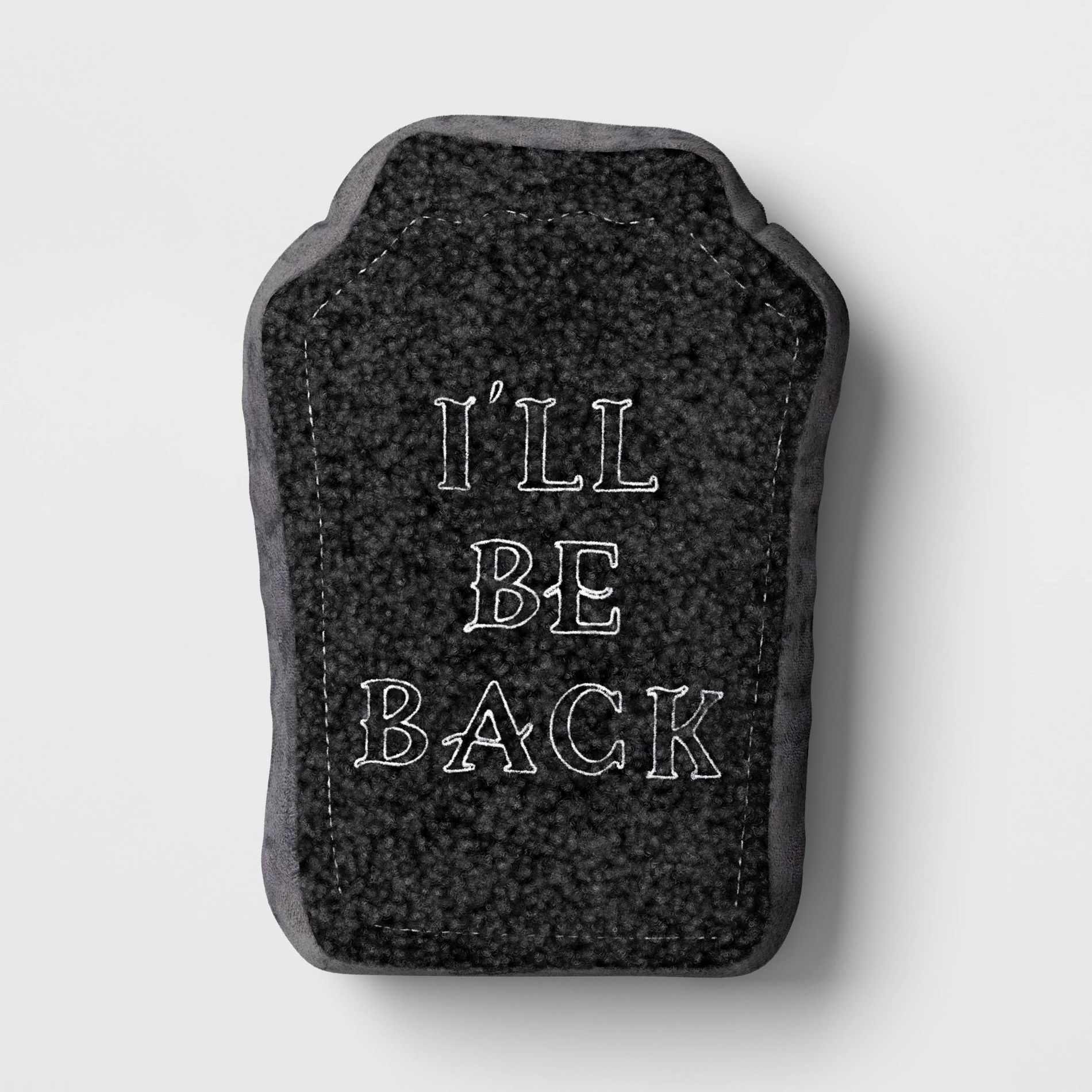 13"x9" 'I'll Be Back' Tombstone Novelty Shaped Throw Pillow Black - Hyde and EEK! Boutique™