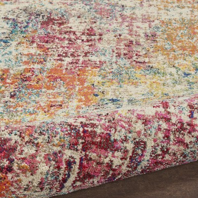 Ivory Abstract Tufted 26.5'' Synthetic Runner Rug