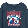 Women's - Marvel - Athletic Deadpool Lightweight French Terry Wide Neck Long Sleeve Shirt - 2 of 4