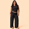 Blogilates Women's Homebody Foldover Wide Leg Pants - 3 of 4