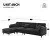110" Cloud Chenille L-Shaped Convertible Sectional Sofa with Removable Ottoman, Throw and Waist Pillows - 3 of 4