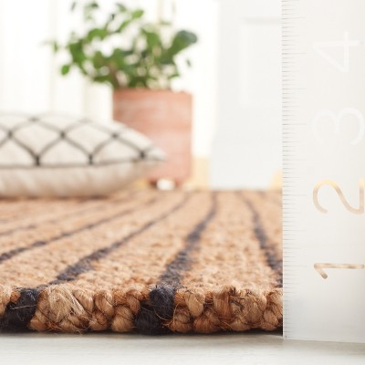 Handmade Black and Natural Jute Stripe 4' x 6' Area Rug