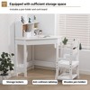 Children's study desk and chair set, corner desk with adjustable chair, storage cabinet, cork bulletin board, pen holder, small art table - 2 of 4