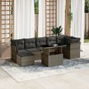 vidaXL 8 Piece Patio Sofa Set with Cushions Gray Poly Rattan - Gray without storage - 2 of 4