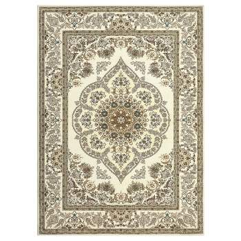 Whizmax 8x10''Washable Boho Floral Medallion Area Rug, Non-Slip Soft Low-Pile Printed Carpet