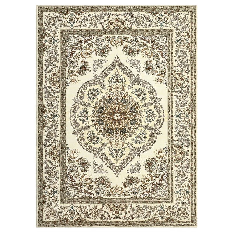 Whizmax 8x10''Washable Boho Floral Medallion Area Rug, Non-Slip Soft Low-Pile Printed Carpet, 1 of 8