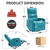 360° Swivel Manual Recliner Chair with Rocker,Fabric Recliner Chair for Living Room,Recliner Chair with Cushion Back and Square Arms-Coolbibila - 4 of 4