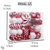 108pc Premium Christmas Candy Red and White Large Ornament Set, Playful Candy Cane Bauble Bundle| OrnamentallyYou - 3 of 4
