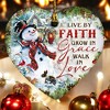 2025 Christmas Ornament - Inspirational Snowman Ceramic Ornament - Live by Faith, Grow in Grace, Walk in Love, Keepsake for Celebrations - 4 of 4
