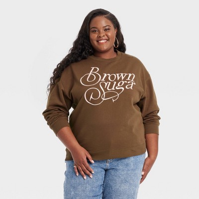 Black History Month Women's Legendary Rootz Brown Suga Pullover Sweatshirt - Brown 2X