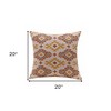 20" Yellow And Rust Cotton Geometric Throw Pillow - 3 of 4