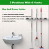 Itopfox 5 Racks and 4 Hooks Wall Mount Mop and Broom Holder, Self Adhesive Heavy Duty Organizer Storage Tool Racks for Kitchen Garden Laundry Garage - 2 of 4
