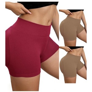 INSPIRE CHIC 3 Packs Women's Slimming Waist Butt Lifter Control Panties Workout Sport Running Shaper Short - 1 of 4