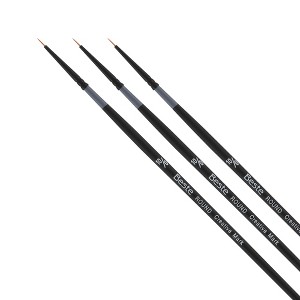 Creative Mark Beste Golden Taklon Round #10x0 Pack of 3 Artist Brushes, Professional Watercolor Brushes, For Acrylic Painting, Short Handle, Sharp - 1 of 4