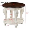 LIVAREEmlen 22'' Retro Round End Table, Solid Wood Sofa Side Table with Shelf, Living Room Corner Table Easy Assemble - 2 of 4