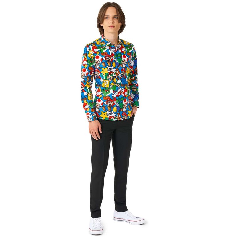 OppoSuits Teen Boys Shirt - Super Mario - Multicolor, 3 of 6