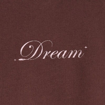 Детские футболки Cat & Jack Girls' Short Sleeve 100% Cotton 'Dream' Oversized Graphic T-Shirt - Cat & Jack™ Brown L — фото 3