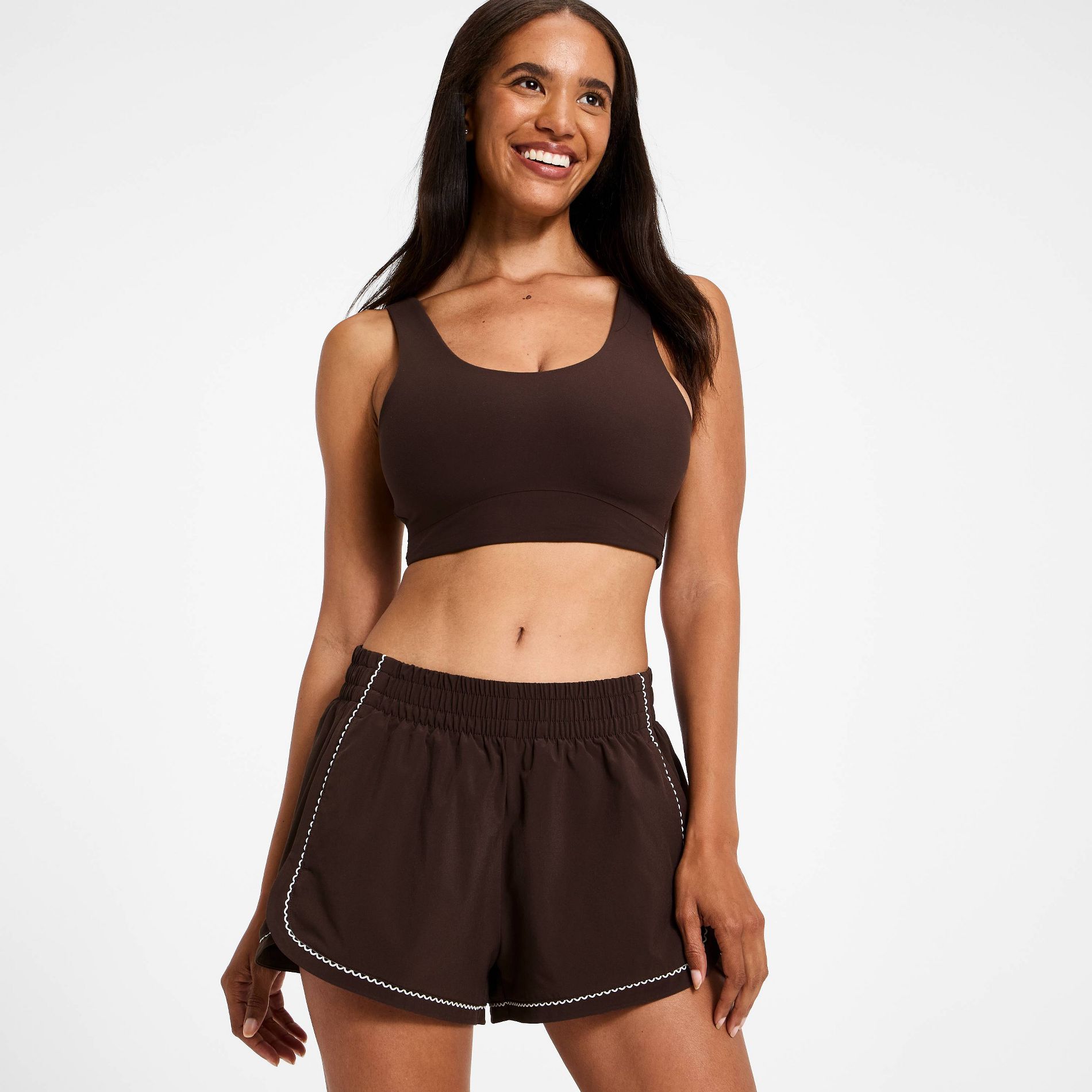 Women's Active Light Mid-Rise Crochet Trim Athletic Shorts 2.5" - All In Motion™