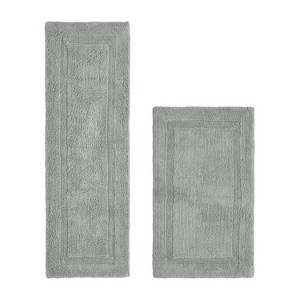 Lux Premium 100% Cotton Tufted Solid Reversible 2 PC Bath Rug Set – Ultra-Soft, Water-Absorbent, Durable, Machine Washable Bathroom Rug - 1 of 4