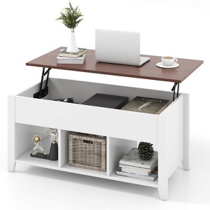 Costway Lift Top Coffee Table w/ Hidden Compartment and Storage Shelves Modern Furniture - 1 of 4