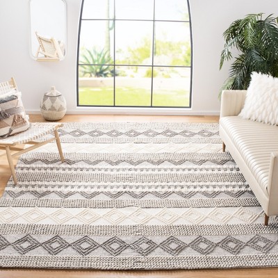 Coastal Charm Hand-Tufted Wool Rectangular Gray Rug 8' x 10'