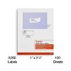 MyOfficeInnovations Laser/Inkjet Address Labels 1" x 2 5/8" White 30 Labels/Sheet 479880 - 3 of 4