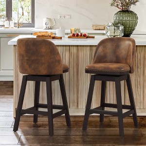 Arceso Swivel Bar Stools, 26 Inch Counter Height Bar Stools Set of 2, Barstools for Kitchen Island - 1 of 4