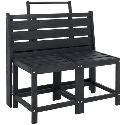 Belamy 63'' Black Transformer Bench-to-Table for Outdoor Use