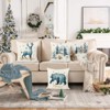 Blue Winter Forest Reindeer Throw Pillow Covers 18x18 Inch Bear Deer Snow Pine Tree - 4 of 4
