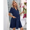 Maternity Swiss Dot Dress Summer V Neck Short Sleeve Button Down Mini Dress Baby Shower Photoshoot with Pockets - 2 of 4