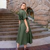 Women's Olive Green Collared Shirt Dress with Tie Belt - Cupshe - 4 of 4