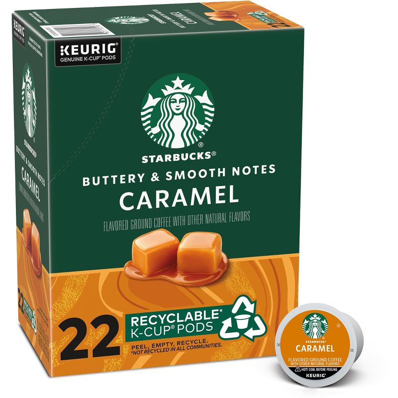 Starbucks Keurig Caramel Flavored Coffee Pods - 22 K-Cups, 1 of 6
