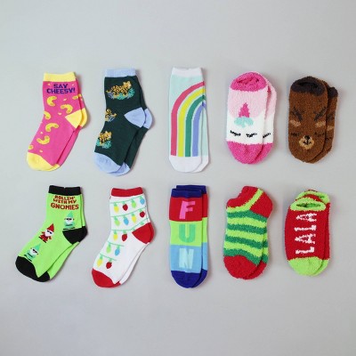 10pk Kids' Socks Holiday/Unicorn Bundle - Bullseye's Playground™