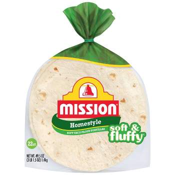 Mission Homestyle Soft & Fluffy Flour Taco Tortillas - 49.5oz/22ct