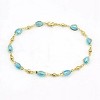 RMZ GOLD NYC 18K Gold Filled Elegant Light Blue Oval-Link Anklet - 2 of 3