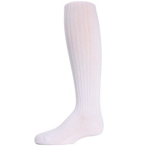 Memoi Infant Classic Ribbed Cotton Blend Opaque Tights Black 0-6 Months - 1 of 2