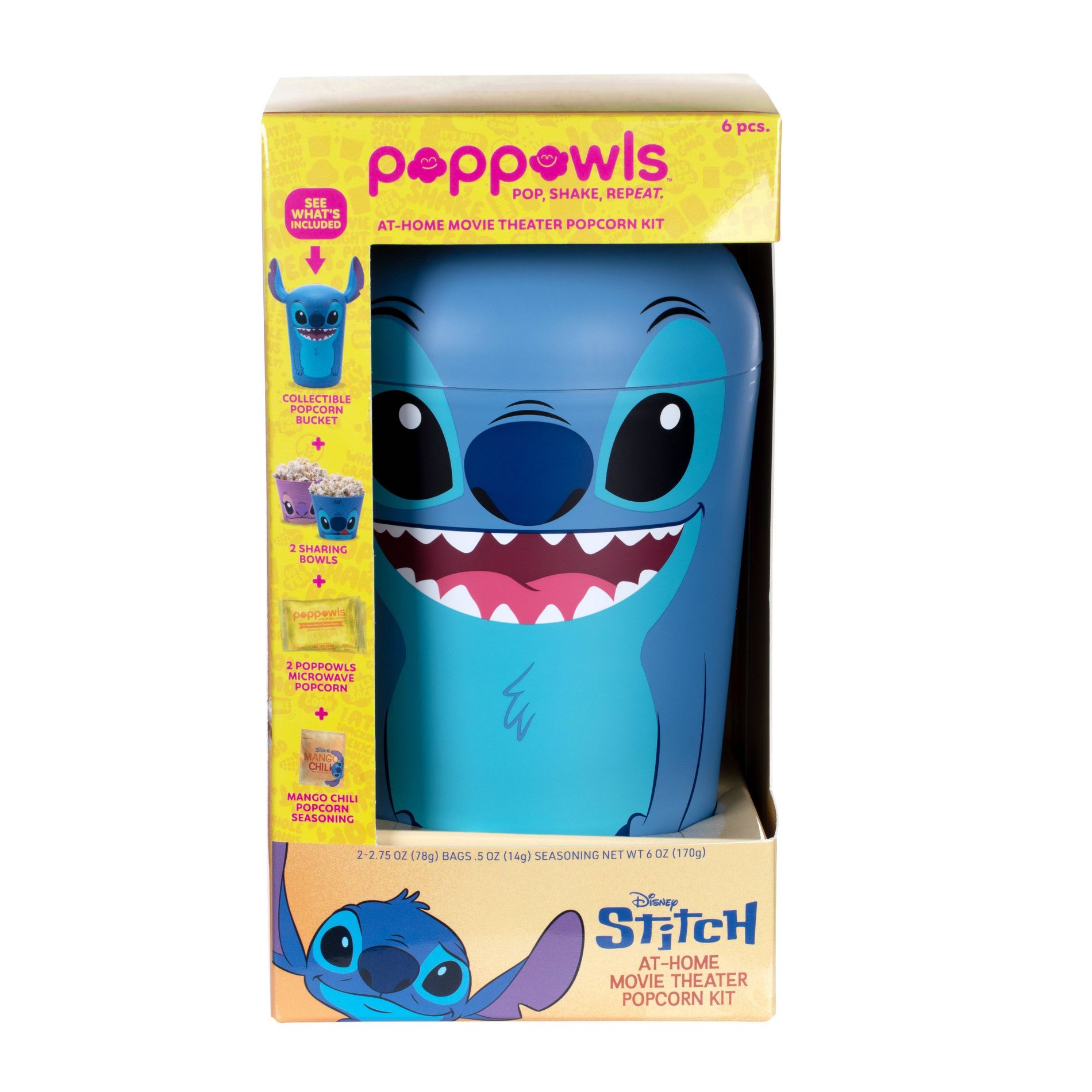 Poppowls Disney Stitch Microwave Popcorn Kit - 6oz