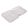 Eco-Products Bagasse Hinged Clamshell Containers, 3-Compartment, 9 x 9 x 3, White, Sugarcane, 50/Pack, 4 Packs/Carton - 2 of 4