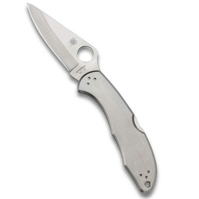 Spyderco Delica 4 Stainless Steel Folding Knife with 2.95" VG-10 Steel Blade | Personalize Your Knife with the Smooth Handle Surface