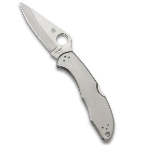 Spyderco Delica 4 Stainless Steel Folding Knife with 2.95" VG-10 Steel Blade | Personalize Your Knife with the Smooth Handle Surface - 1 of 4