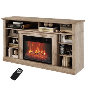 COZONY Fireplace TV Stand for Up to 58" TVs, Entertainment Center with 23" Fireplace Heater, Storage Cabinet with Remote Control for Living Room - 1 of 4