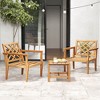 Tangkula 3PCS Patio Dining Set End Table & Chiars Set of 2 w/ Cozy Backrest Solid Legs - 2 of 4