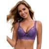 Allegra K Women's Breathable Underwired Lace Fixed Adjustable Straps Push-up 3/4 Cup Bralettes - 4 of 4