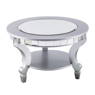 Lupina Glam Round Cocktail Table Matte Silver - Aiden Lane