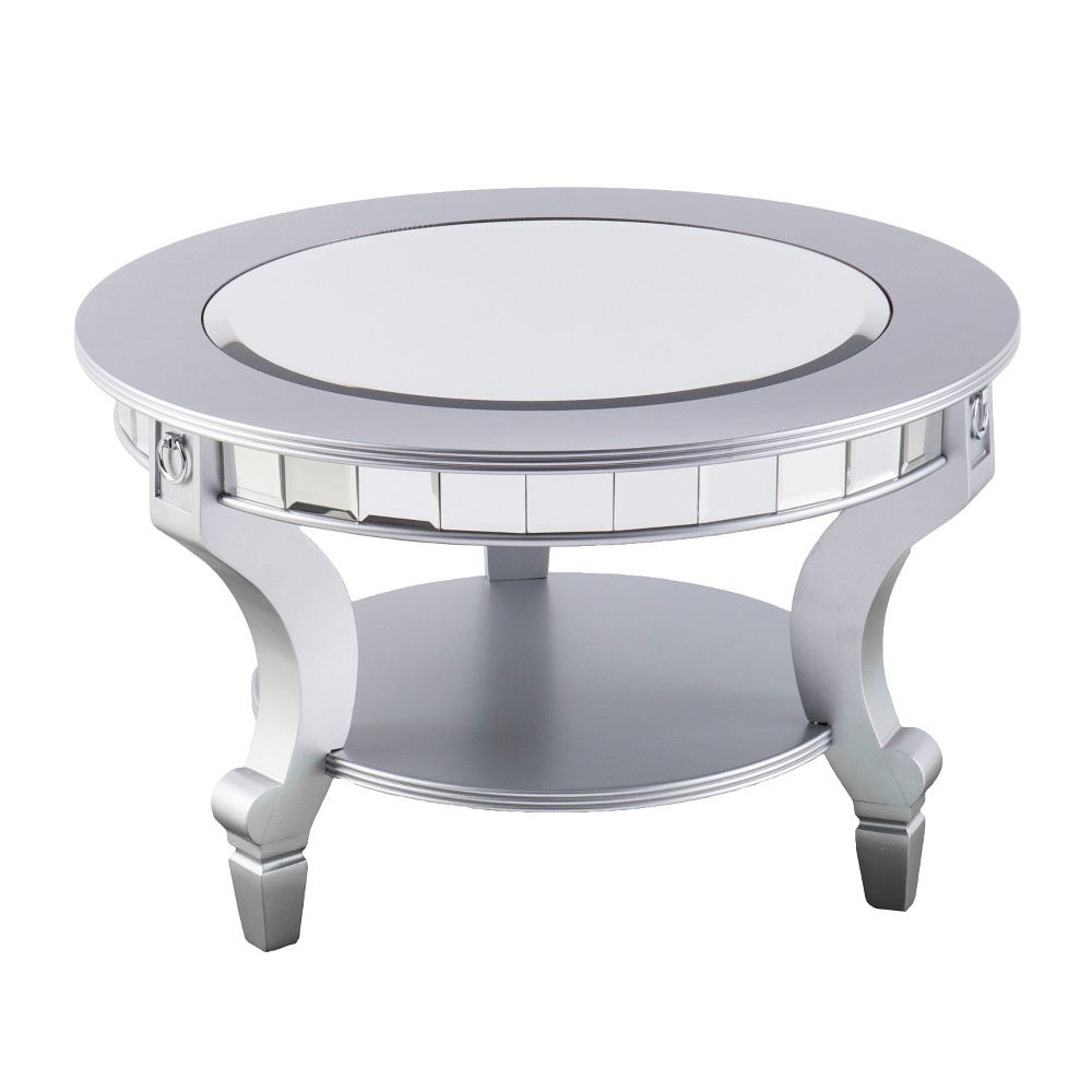 Photos - Coffee Table Lupina Glam Round Cocktail Table Matte Silver - Aiden Lane