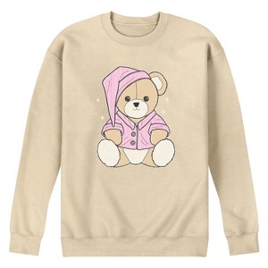 Men's - Instant Message - Teddy Bear In PJs Graphic Fleece Sweatshirt - 1 of 4