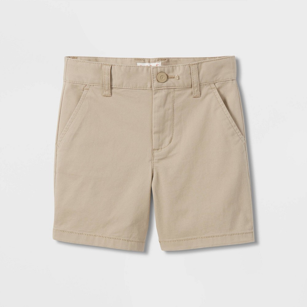Toddler Boys' Stretch Flat Front Uniform Chino Shorts - Cat & Jack™ Dark Khaki 2T