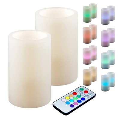 3 x LED VANILLA SCENTED MOOD LIGHT CANDLES REMOTE 