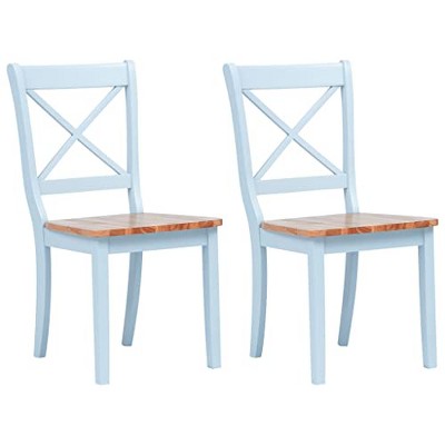 vidaXL Dining Chairs, 2 Pcs, Gray and Light Wood Solid Rubber Wood
